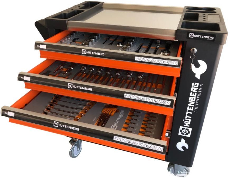 معدات الورش Unused Huttenberg Tools Trolley, 220Pcs, Complete with Tools, 6 Drawers  / Carro Porta Herramientas Completo, 6 Cajones: صورة 15