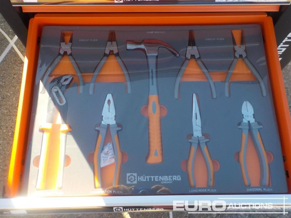 معدات الورش Unused Huttenberg Tools Trolley, 220Pcs, Complete with Tools, 6 Drawers  / Carro Porta Herramientas Completo, 6 Cajones: صورة 10