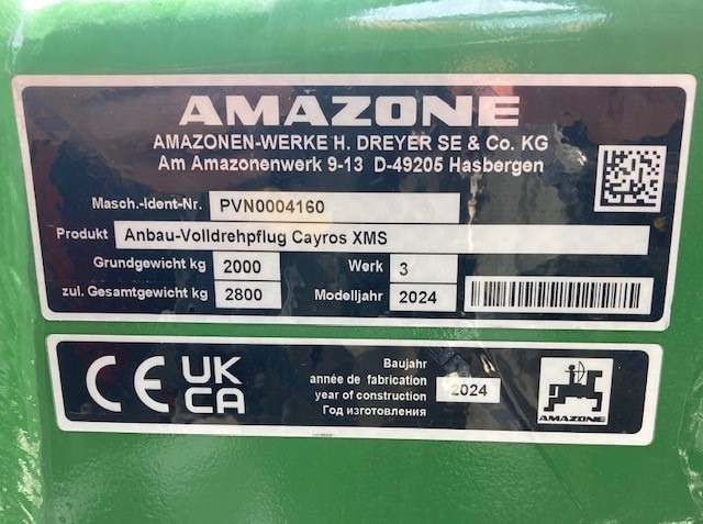 Amazone CAYROS XMS 950 SB 4-Schar - محراث: صورة 2 Amazone CAYROS XMS 950 SB 4-Schar - محراث: صورة 2