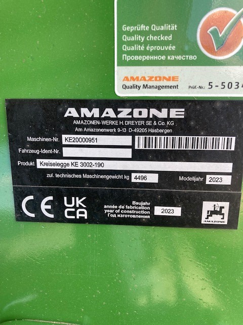 Amazone KE 3002-190 Anbaukreiselegge - معدات حرث التربة: صورة 2 Amazone KE 3002-190 Anbaukreiselegge - معدات حرث التربة: صورة 2
