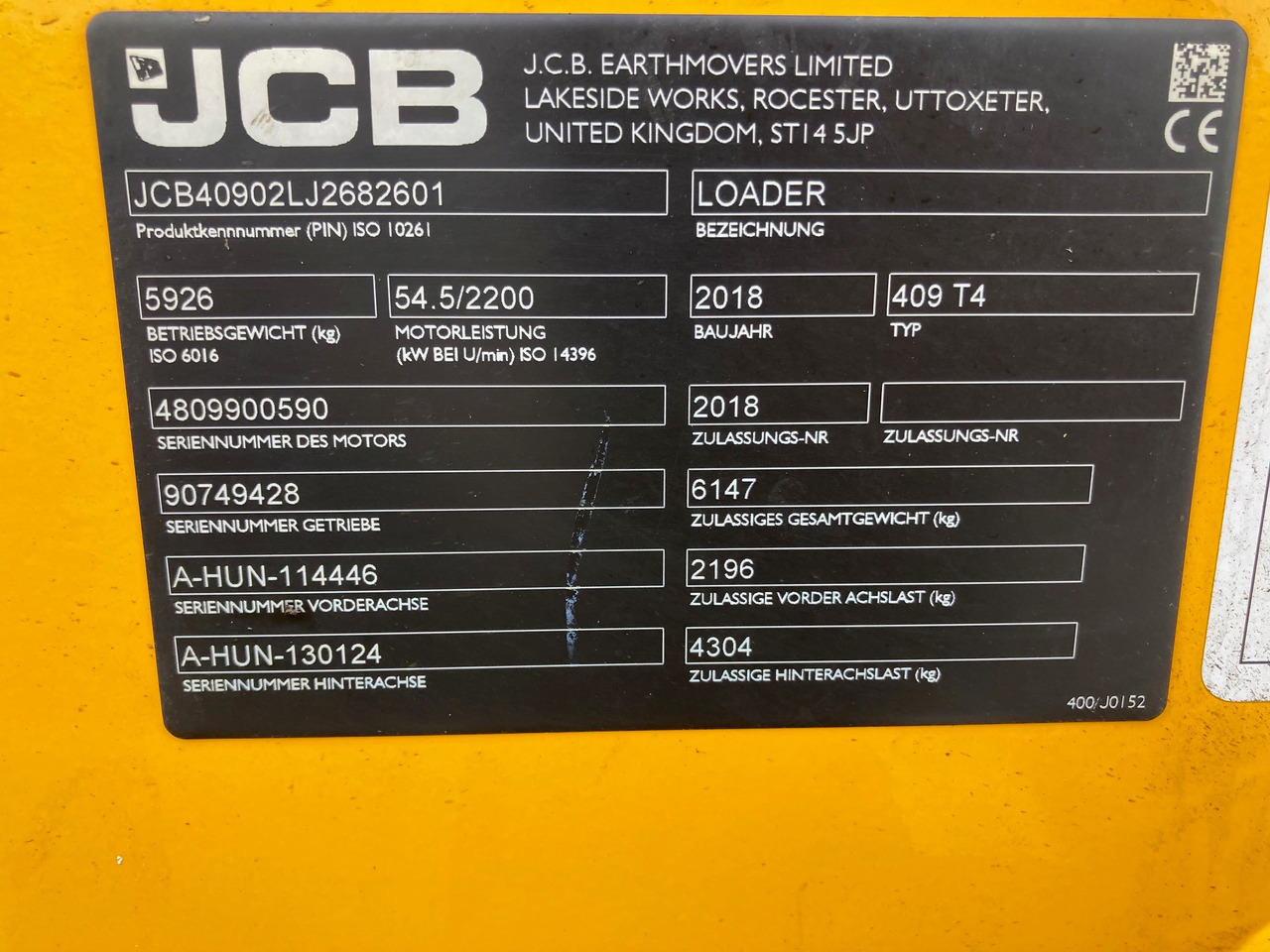 JCB Radlader Typ 409 - تركس: صورة 2 JCB Radlader Typ 409 - تركس: صورة 2