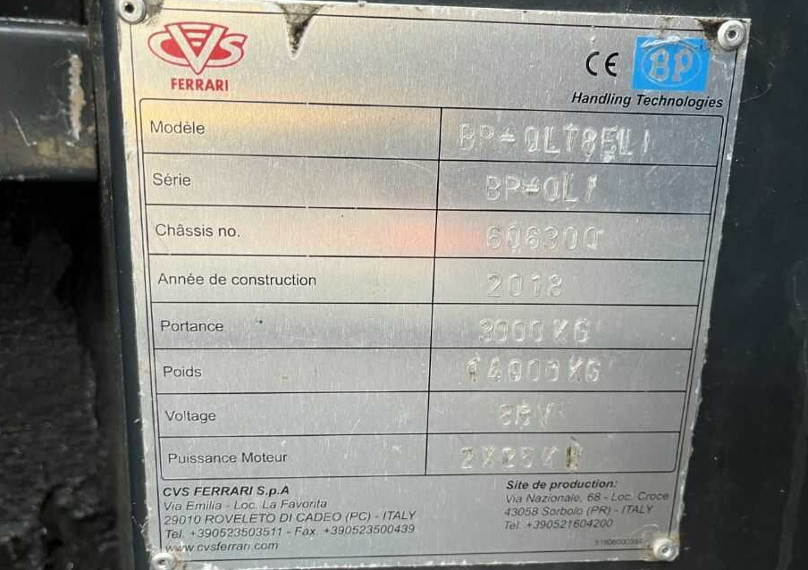 B-P Battioni e Pagani QLT8EL - محمل جانبي - رافعة شوكية ذات شحن جانبي: صورة 4 B-P Battioni e Pagani QLT8EL - محمل جانبي - رافعة شوكية ذات شحن جانبي: صورة 4