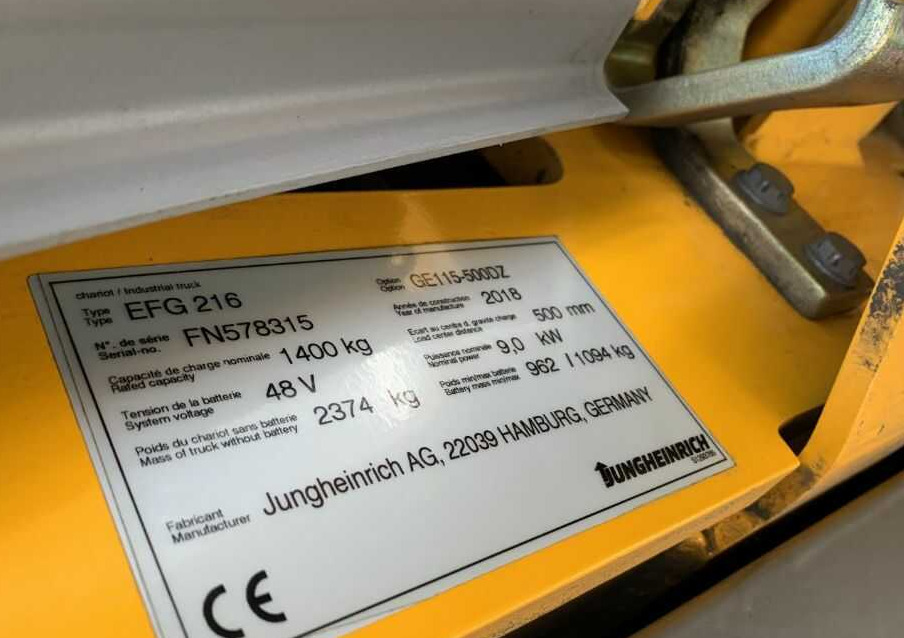 Jungheinrich EFG216 - رافعة شوكية كهربائية: صورة 4 Jungheinrich EFG216 - رافعة شوكية كهربائية: صورة 4