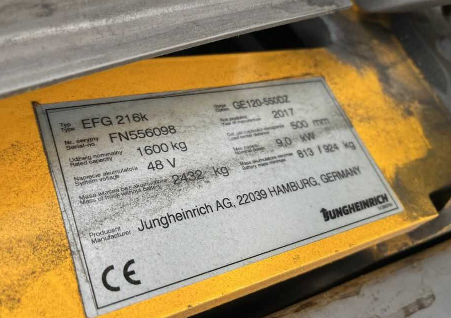 Jungheinrich EFG216k - رافعة شوكية كهربائية: صورة 4 Jungheinrich EFG216k - رافعة شوكية كهربائية: صورة 4