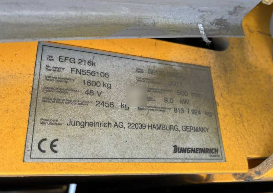 Jungheinrich EFG216k - رافعة شوكية كهربائية: صورة 4 Jungheinrich EFG216k - رافعة شوكية كهربائية: صورة 4