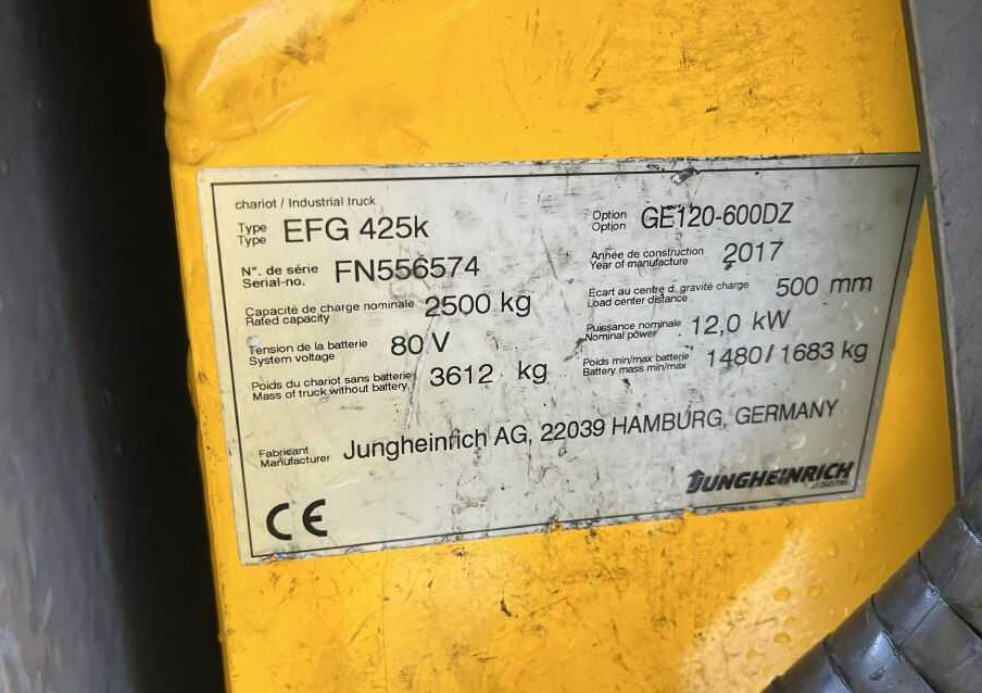 Jungheinrich EFG425k - رافعة شوكية كهربائية: صورة 4 Jungheinrich EFG425k - رافعة شوكية كهربائية: صورة 4