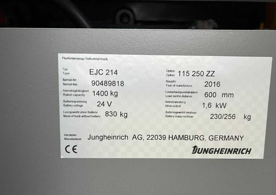 Jungheinrich EJC214 - آلة التكديس: صورة 4 Jungheinrich EJC214 - آلة التكديس: صورة 4