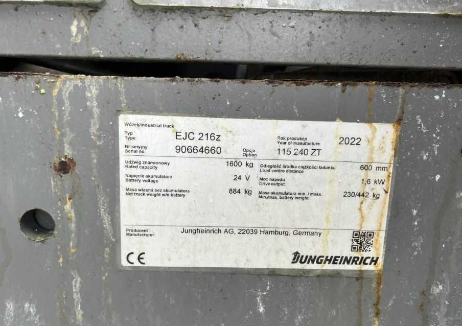 Jungheinrich EJC216z - آلة التكديس: صورة 4 Jungheinrich EJC216z - آلة التكديس: صورة 4