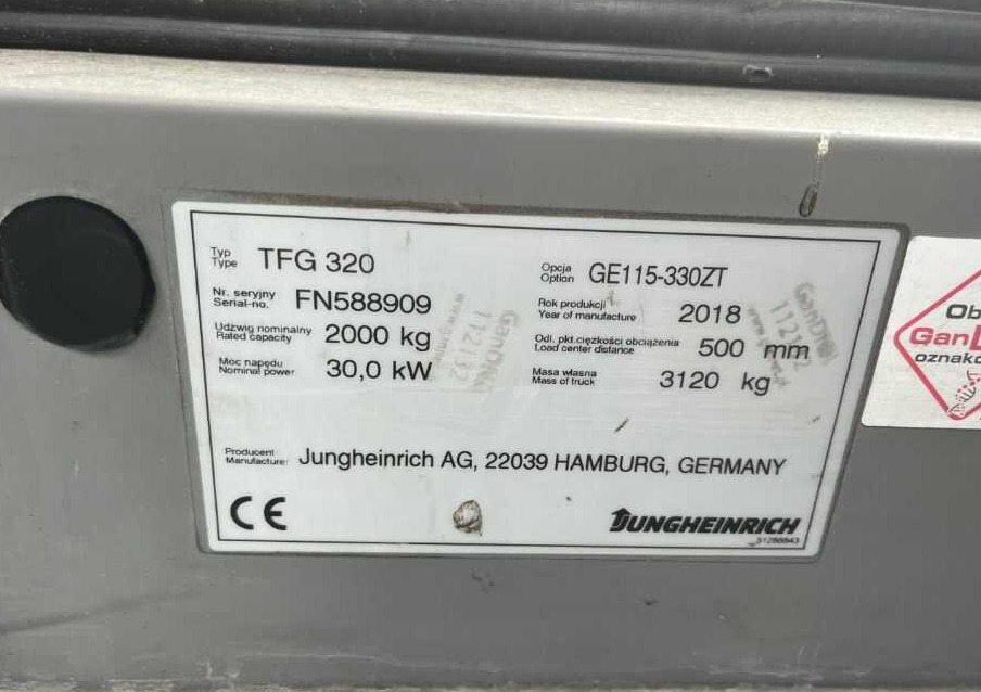 Jungheinrich TFG320 - رافعة شوكية تعمل بالغاز: صورة 4 Jungheinrich TFG320 - رافعة شوكية تعمل بالغاز: صورة 4