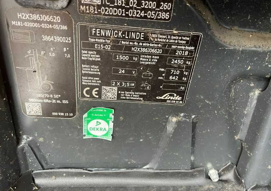 Linde E15-02 - رافعة شوكية كهربائية: صورة 4 Linde E15-02 - رافعة شوكية كهربائية: صورة 4