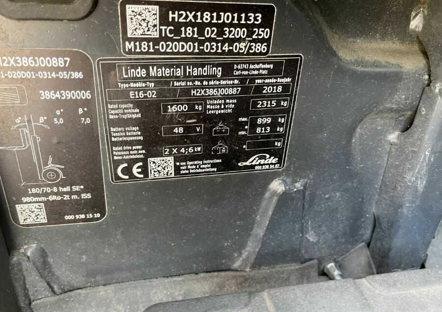 Linde E16-02 - رافعة شوكية كهربائية: صورة 4 Linde E16-02 - رافعة شوكية كهربائية: صورة 4
