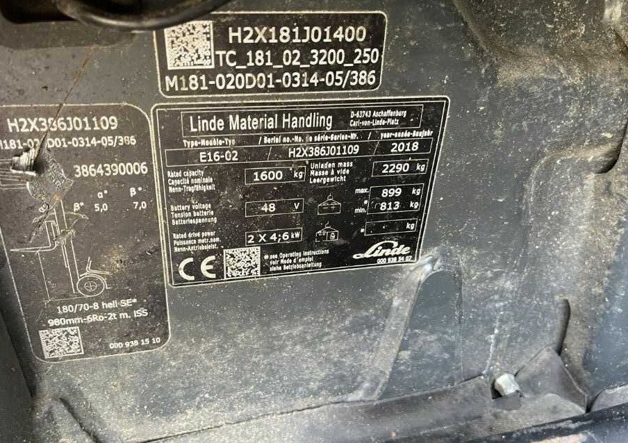 Linde E16-02 - رافعة شوكية كهربائية: صورة 4 Linde E16-02 - رافعة شوكية كهربائية: صورة 4