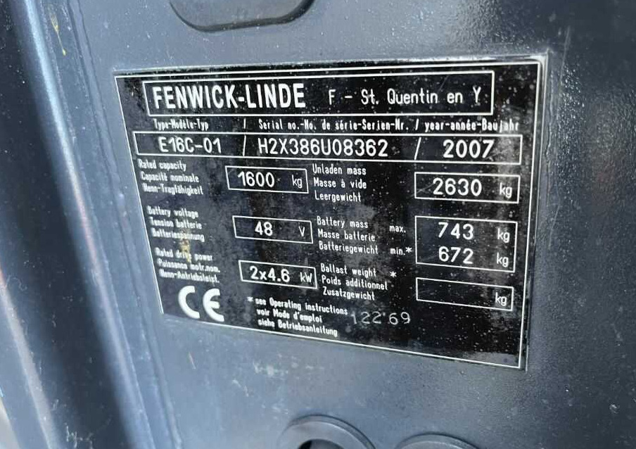 Linde E16C-01 - رافعة شوكية كهربائية: صورة 4 Linde E16C-01 - رافعة شوكية كهربائية: صورة 4