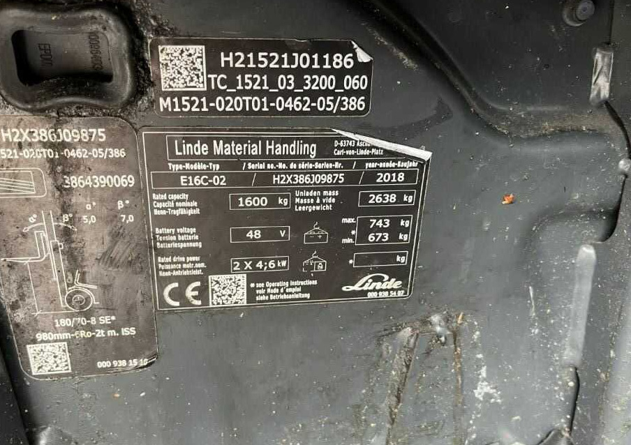 Linde E16C-02 - رافعة شوكية كهربائية: صورة 4 Linde E16C-02 - رافعة شوكية كهربائية: صورة 4