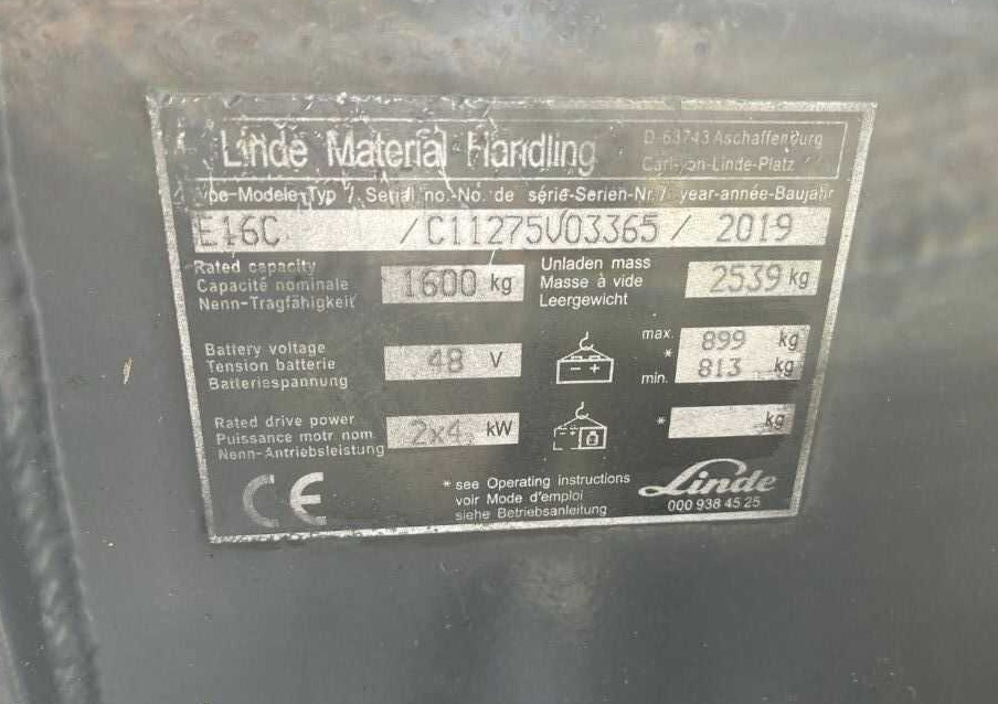 Linde E16C - رافعة شوكية كهربائية: صورة 4 Linde E16C - رافعة شوكية كهربائية: صورة 4