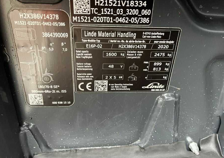 Linde E16P-02 - رافعة شوكية كهربائية: صورة 4 Linde E16P-02 - رافعة شوكية كهربائية: صورة 4