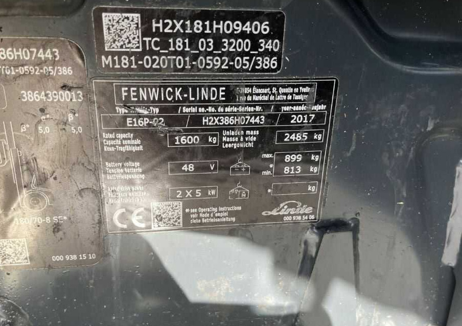 Linde E16P-02 - رافعة شوكية كهربائية: صورة 4 Linde E16P-02 - رافعة شوكية كهربائية: صورة 4
