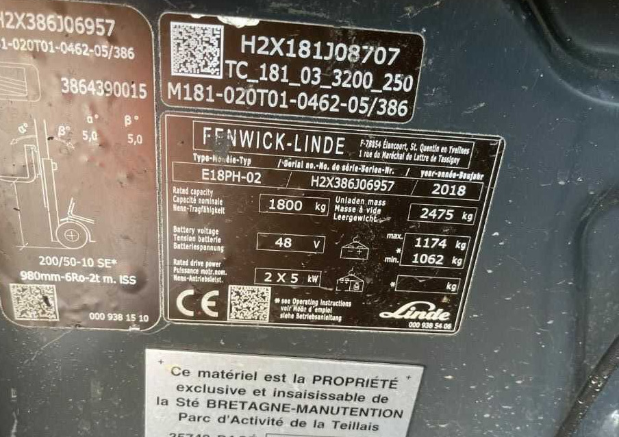 Linde E18PH-02 - رافعة شوكية كهربائية: صورة 4 Linde E18PH-02 - رافعة شوكية كهربائية: صورة 4