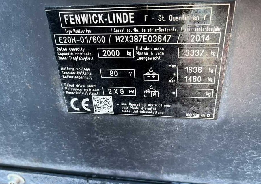 Linde E20H-01/600 - رافعة شوكية كهربائية: صورة 4 Linde E20H-01/600 - رافعة شوكية كهربائية: صورة 4