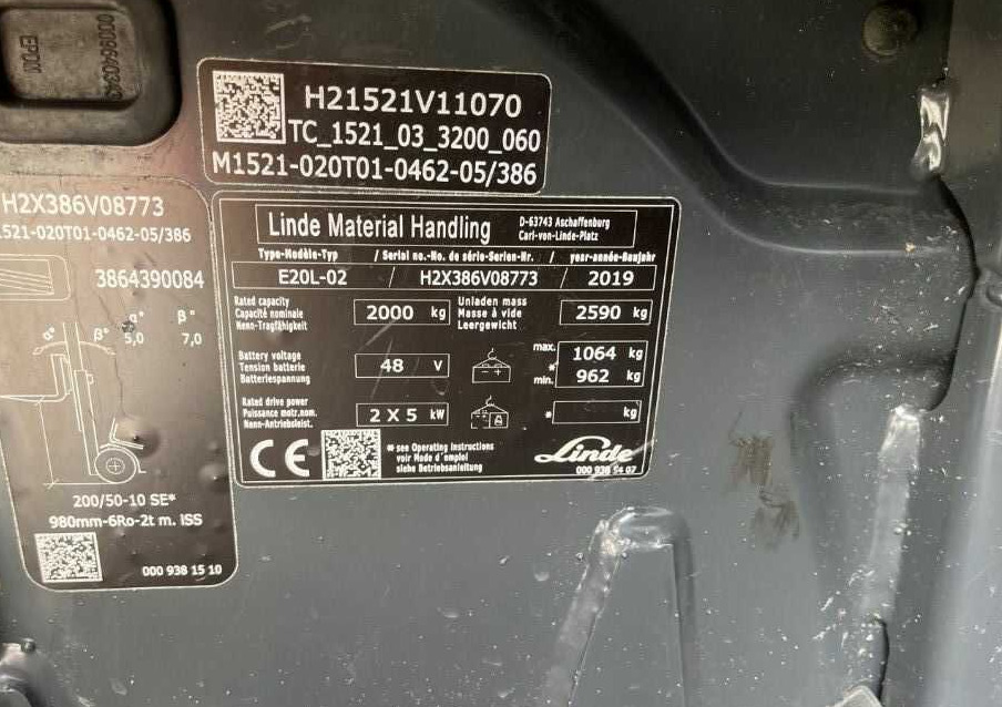 Linde E20L-02 - رافعة شوكية كهربائية: صورة 4 Linde E20L-02 - رافعة شوكية كهربائية: صورة 4