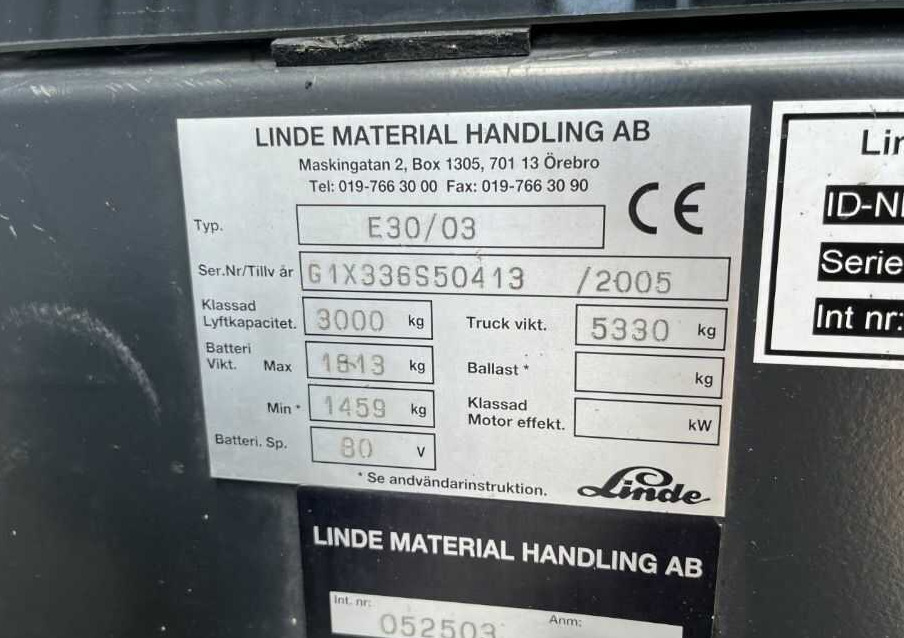 Linde E30-03 - رافعة شوكية كهربائية: صورة 4 Linde E30-03 - رافعة شوكية كهربائية: صورة 4