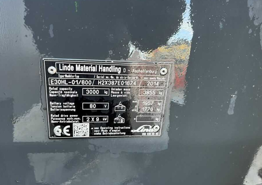 Linde E30HL-01/600 - رافعة شوكية كهربائية: صورة 4 Linde E30HL-01/600 - رافعة شوكية كهربائية: صورة 4
