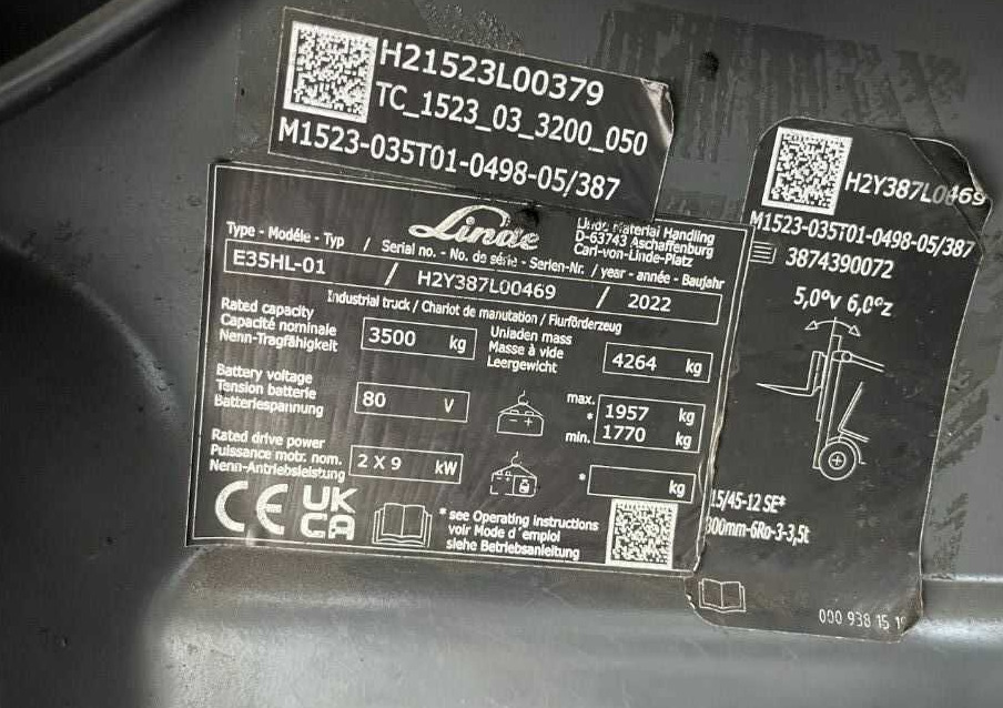 Linde E35HL-01 - رافعة شوكية كهربائية: صورة 4 Linde E35HL-01 - رافعة شوكية كهربائية: صورة 4