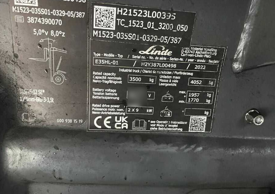 Linde E35HL-02 - رافعة شوكية كهربائية: صورة 4 Linde E35HL-02 - رافعة شوكية كهربائية: صورة 4