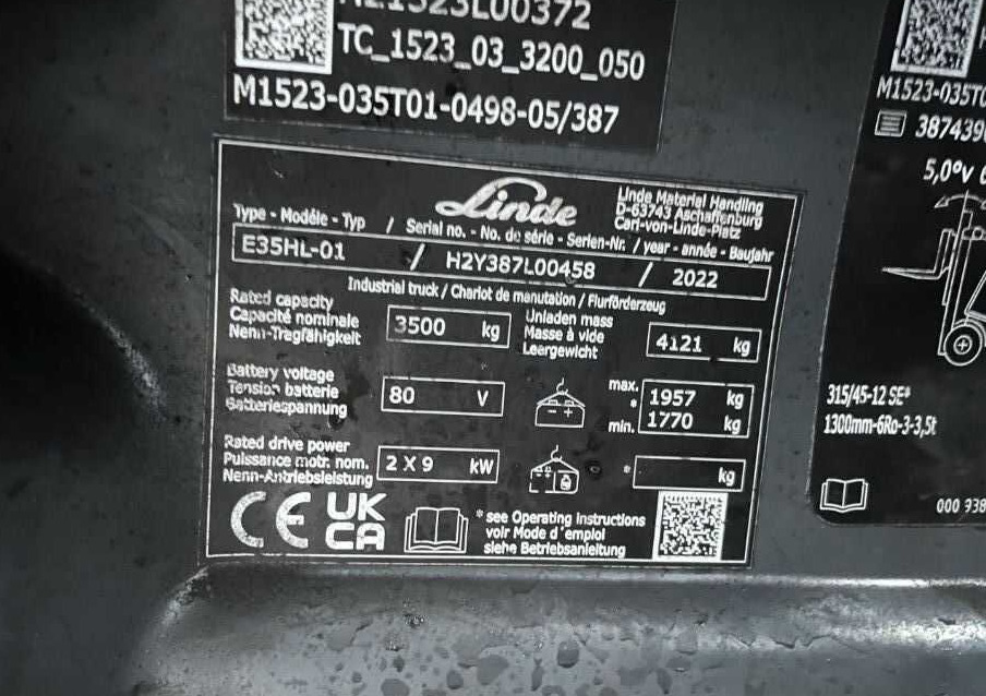 Linde E35HL-02 - رافعة شوكية كهربائية: صورة 4 Linde E35HL-02 - رافعة شوكية كهربائية: صورة 4