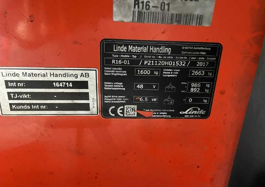 Linde R16-01 - شاحنة مناوِلة: صورة 4 Linde R16-01 - شاحنة مناوِلة: صورة 4