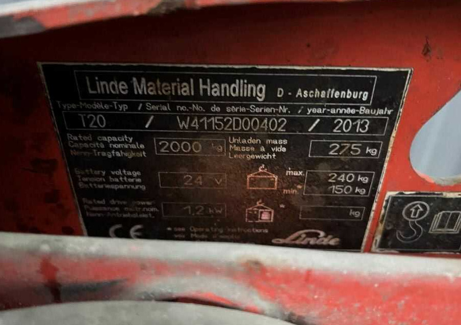 Linde T20 - شاحنة باليت: صورة 1 Linde T20 - شاحنة باليت: صورة 1