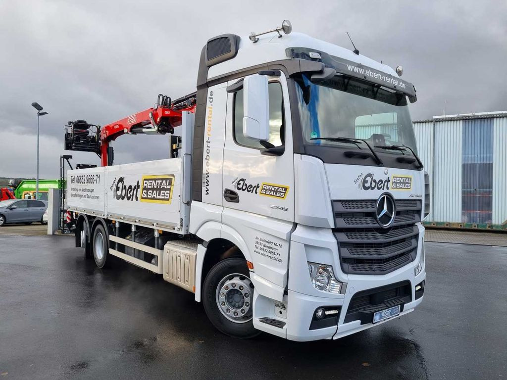 Mercedes-Benz Actros 2745 L 6x2 Baustoffpritsche+Kran Retarder - شاحنات مسطحة, شاحنة كرين: صورة 3 Mercedes-Benz Actros 2745 L 6x2 Baustoffpritsche+Kran Retarder - شاحنات مسطحة, شاحنة كرين: صورة 3
