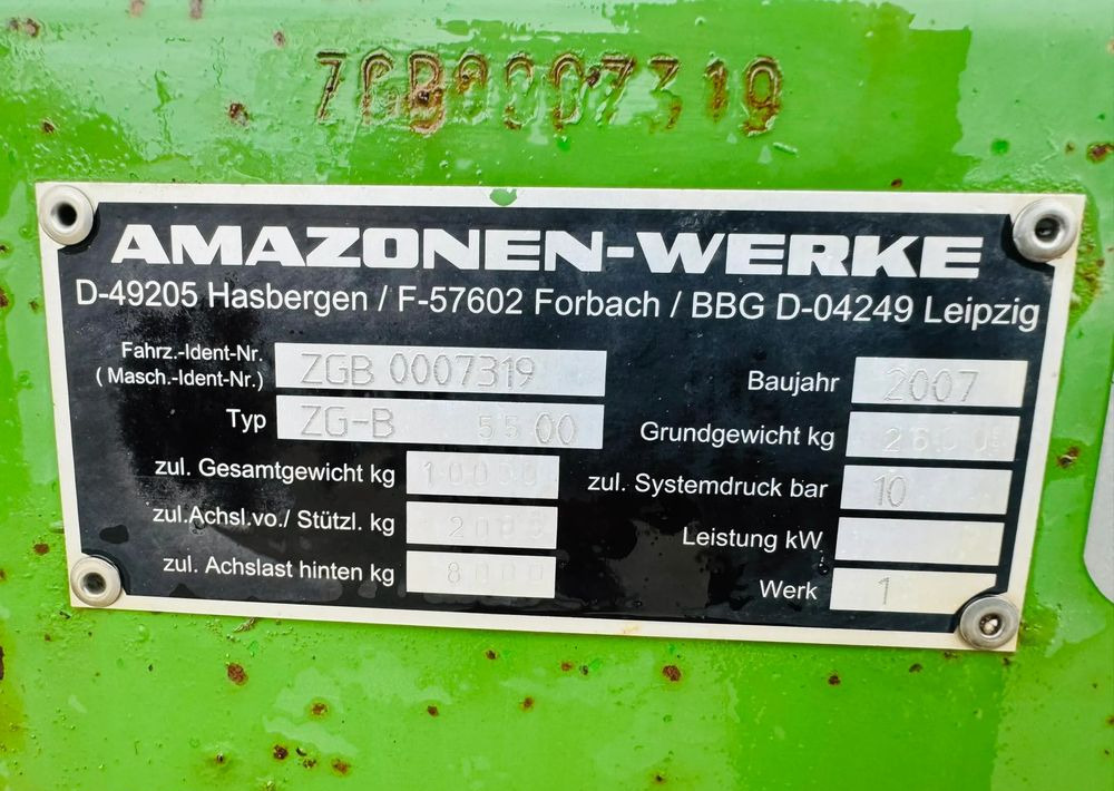 آلة رش السماد Amazone ZG-B 8001: صورة 8