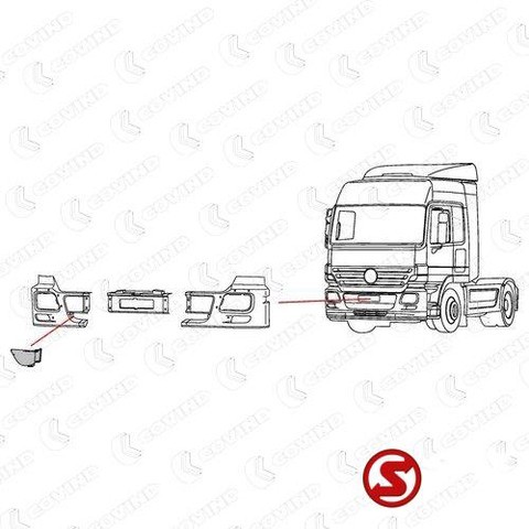 Mercedes-Benz Bumper plastic actros mp2 rechts - ركن مصد السيارة - شاحنة: صورة 2 Mercedes-Benz Bumper plastic actros mp2 rechts - ركن مصد السيارة - شاحنة: صورة 2