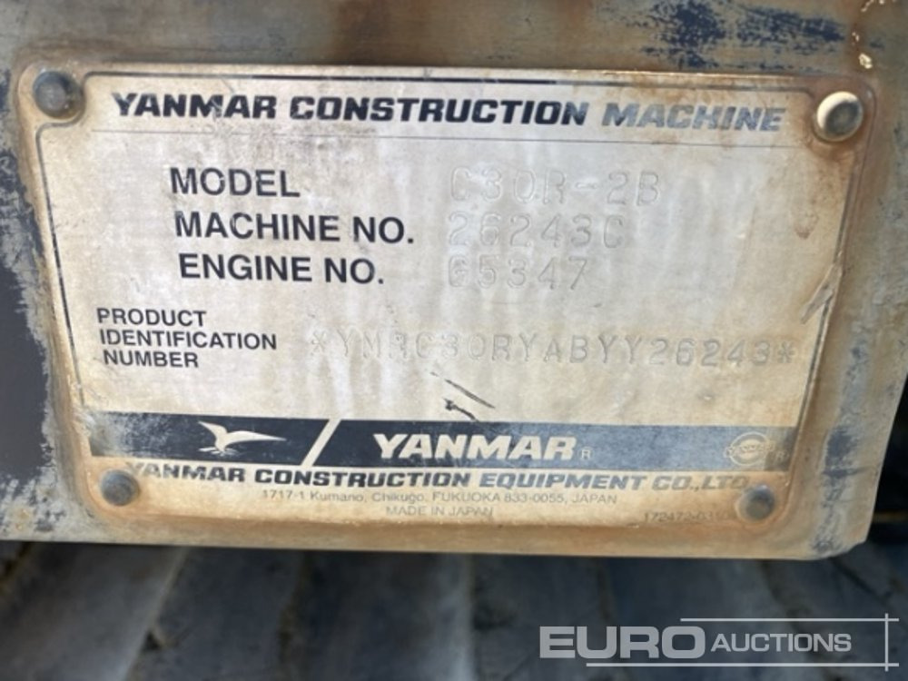 2012 Yanmar C30R-2B - شاحنة قلابة مجنزرة: صورة 5 2012 Yanmar C30R-2B - شاحنة قلابة مجنزرة: صورة 5