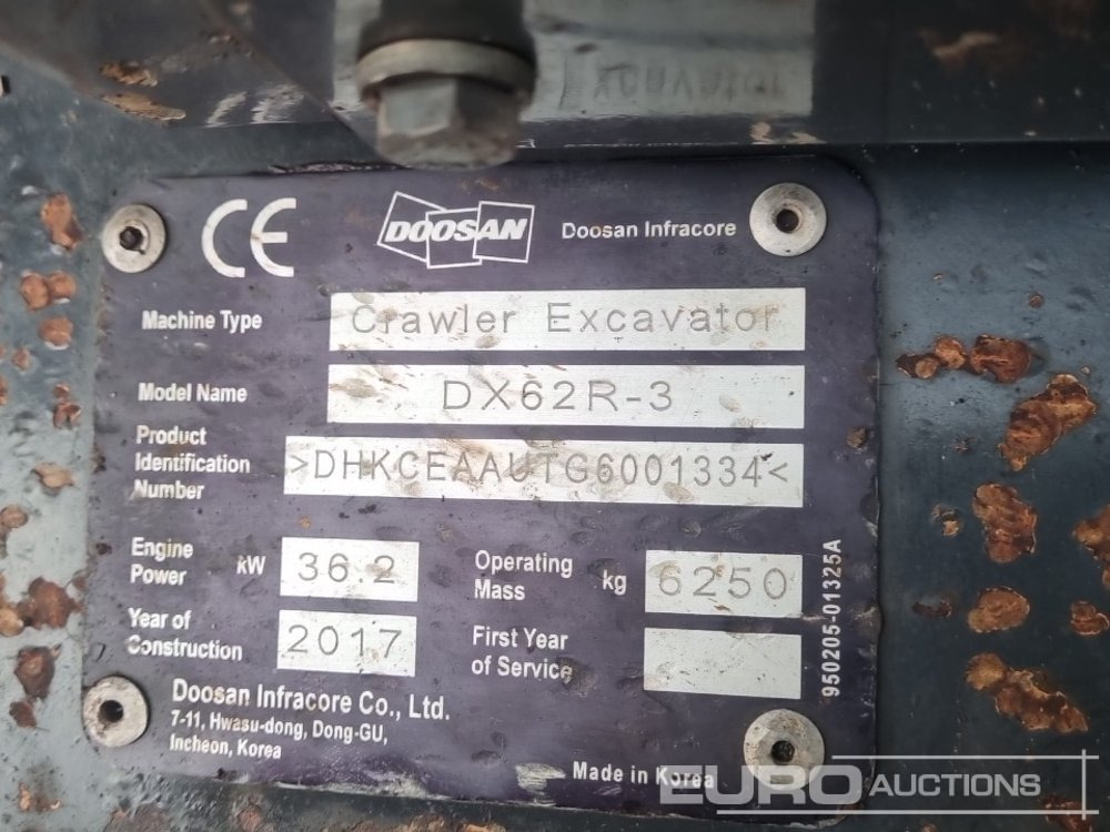 حفارة مُصَّغرة 2017 Doosan DX62R-3: صورة 43 حفارة مُصَّغرة 2017 Doosan DX62R-3: صورة 43