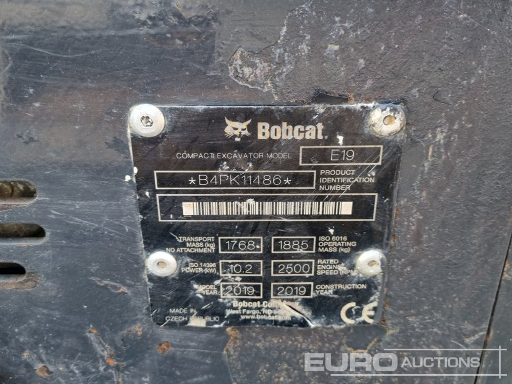 حفارة مُصَّغرة 2019 Bobcat E19: صورة 36