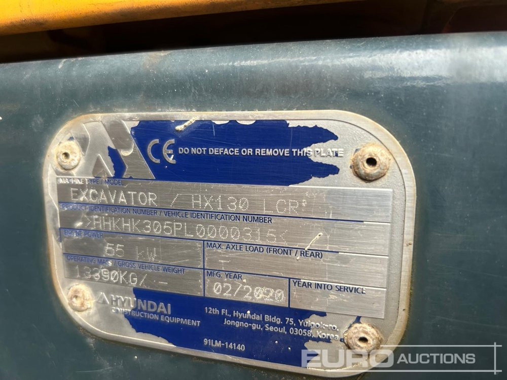 حفار زحاف 2020 Hyundai HX130LCR: صورة 18 حفار زحاف 2020 Hyundai HX130LCR: صورة 18