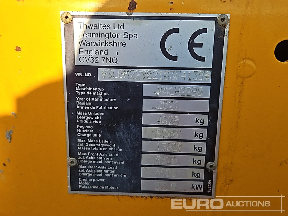 شاحنة قلابة صغيرة 2021 Thwaites 9 Ton: صورة 48 شاحنة قلابة صغيرة 2021 Thwaites 9 Ton: صورة 48