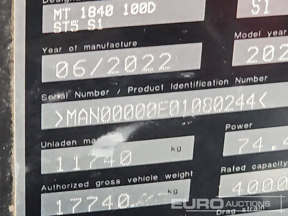 رافعة تلسكوبية 2022 Manitou MT1840: صورة 44 رافعة تلسكوبية 2022 Manitou MT1840: صورة 44