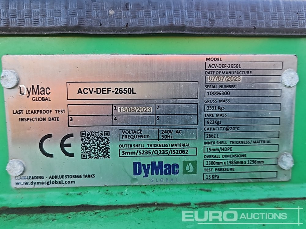 خزان تخزين 2023 DYMAC ACV-DEF-2650L: صورة 14