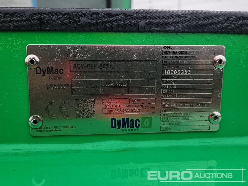خزان تخزين 2023 DYMAC ACV-DEF-2650L: صورة 18 خزان تخزين 2023 DYMAC ACV-DEF-2650L: صورة 18