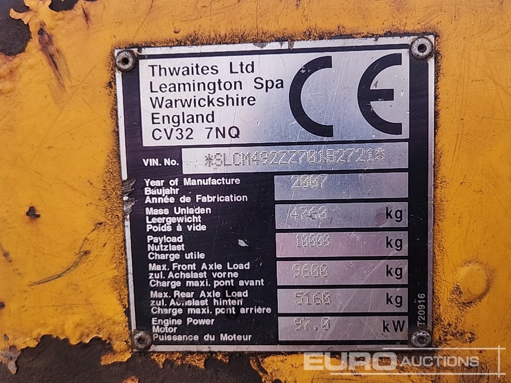 شاحنة قلابة صغيرة Thwaites 10 Ton: صورة 33