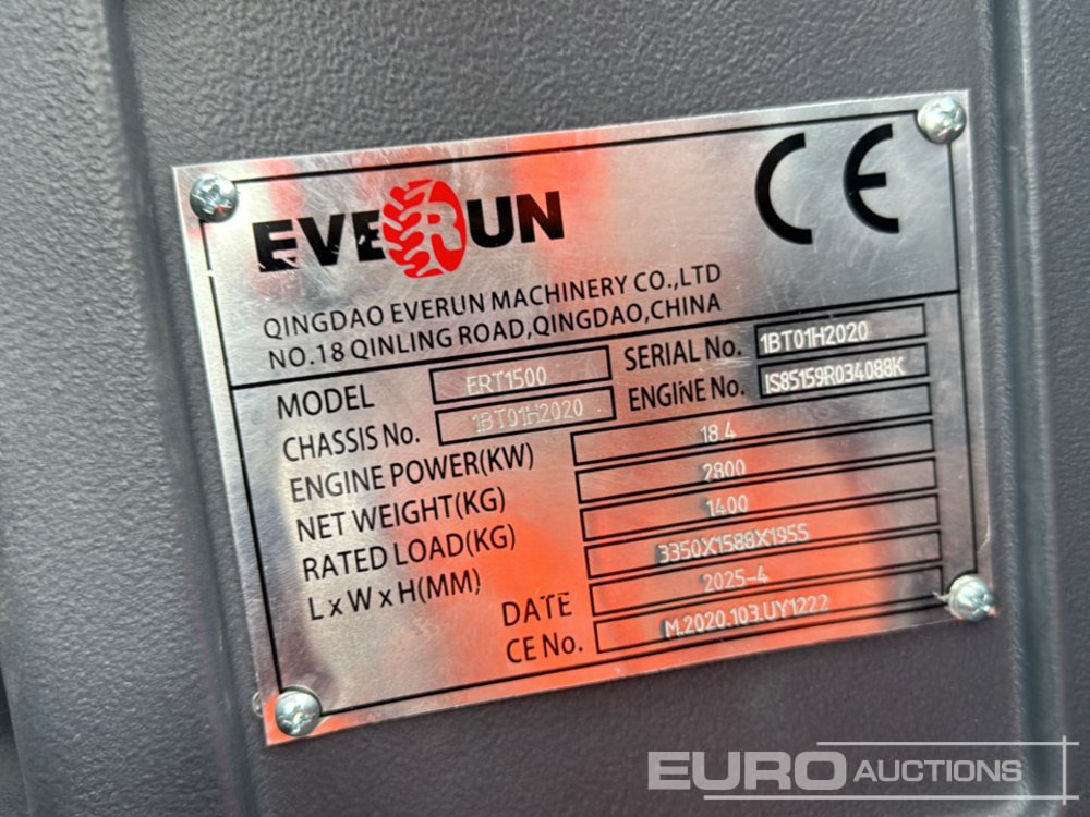 Unused 2025 Everun ERT1500 - رافعة تلسكوبية: صورة 1 Unused 2025 Everun ERT1500 - رافعة تلسكوبية: صورة 1