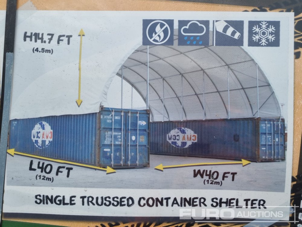 Unused Hardlife 40' x 40' x 14.7' Single Trussed Container Shelter - حاوية البناء: صورة 1 Unused Hardlife 40' x 40' x 14.7' Single Trussed Container Shelter - حاوية البناء: صورة 1