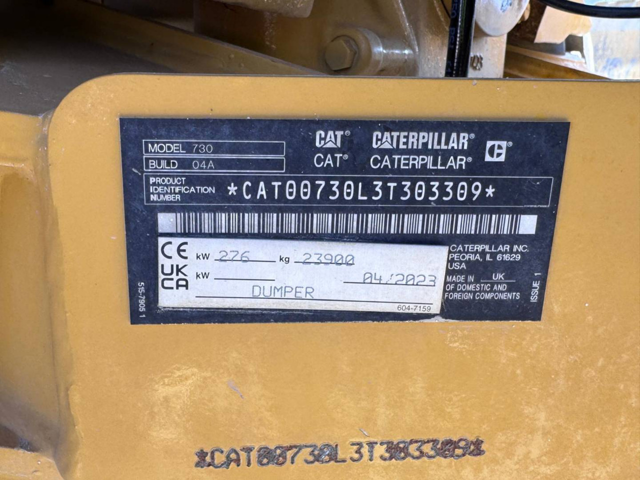 شاحنة قلاب مفصلية CAT 730-04: صورة 6