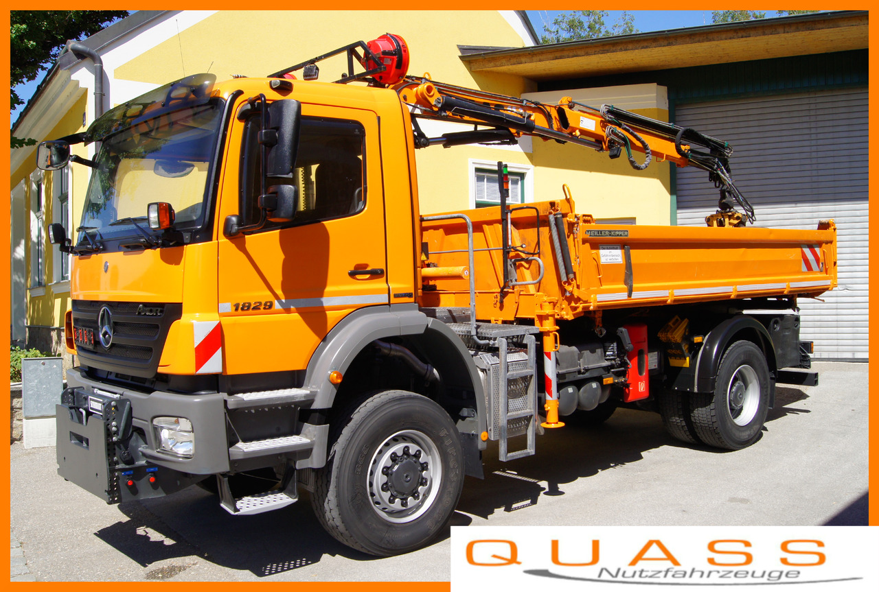 MERCEDES-BENZ AXOR 1829 4x4/EURO 5/ATLAS 65.2/MEILLER/Winterdienst - شاحنة قلاب, شاحنة كرين: صورة 1 MERCEDES-BENZ AXOR 1829 4x4/EURO 5/ATLAS 65.2/MEILLER/Winterdienst - شاحنة قلاب, شاحنة كرين: صورة 1