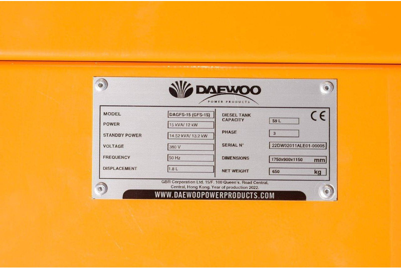 Daewoo DAGFS-15 - مجموعة المولدات: صورة 4 Daewoo DAGFS-15 - مجموعة المولدات: صورة 4