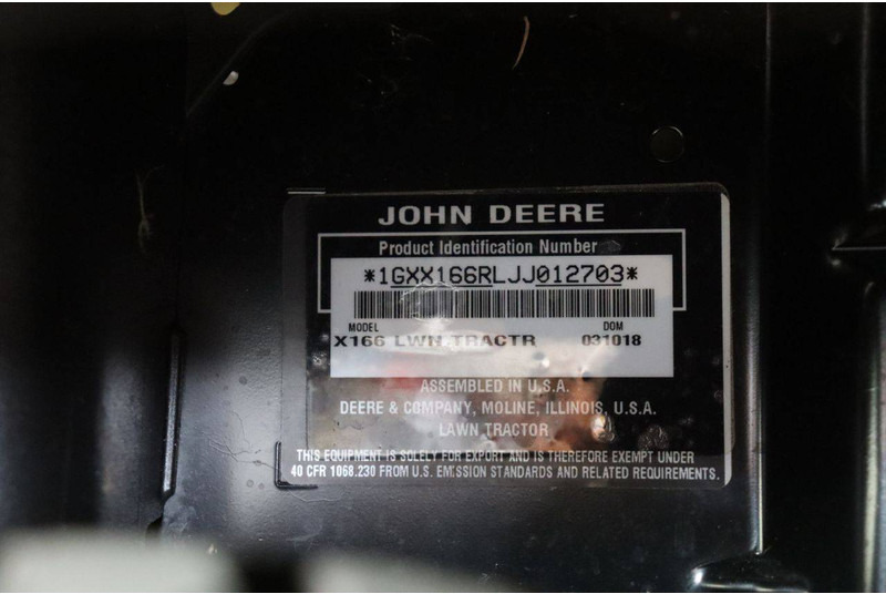 جزازة أعشاب الحدائق John Deere X166R: صورة 14