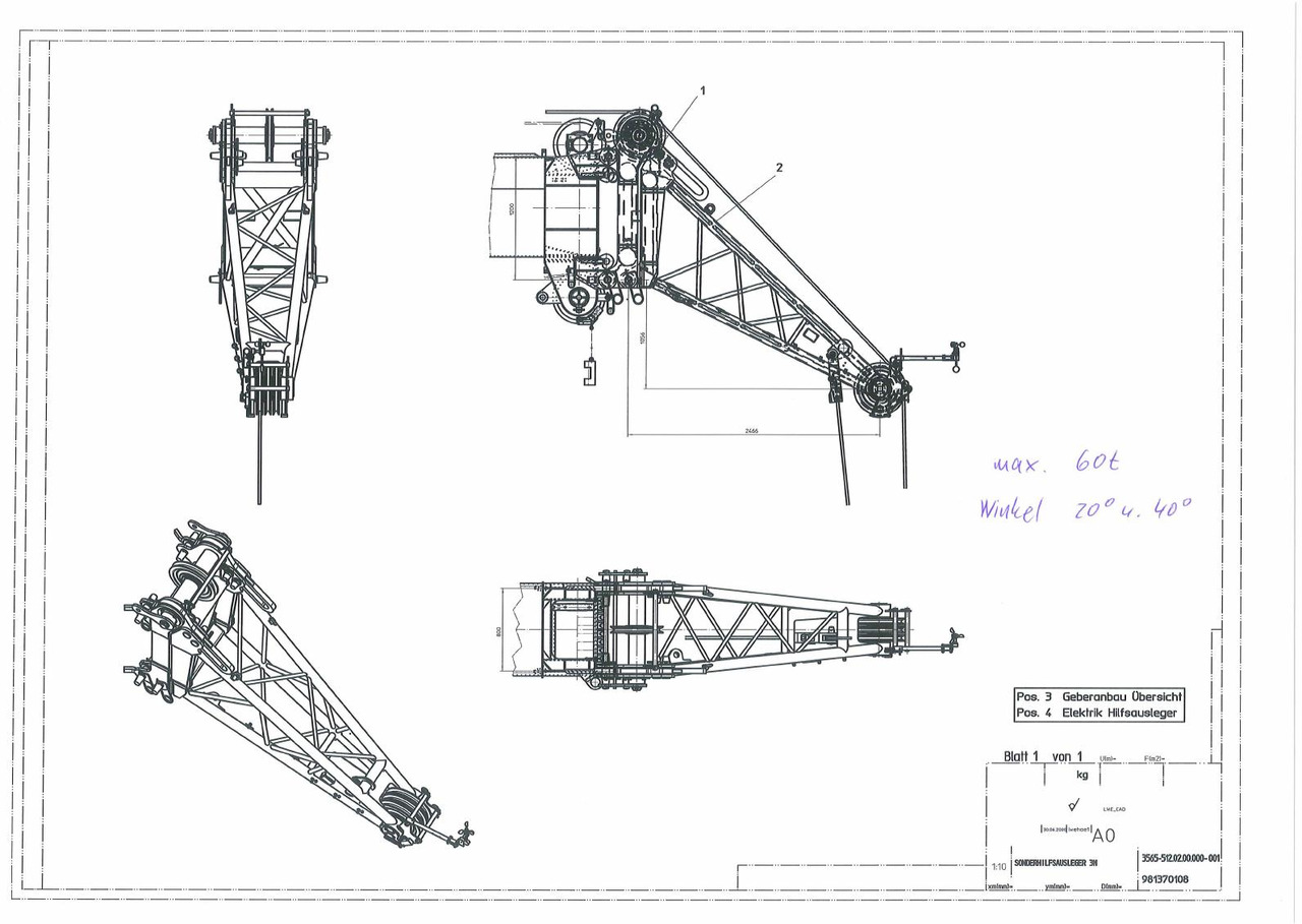 Liebherr Zubehör = LTM 1300/1 u. LTM 1300-6.1 / MONTAGESPITZE - SONDERSPITZE 60 t - موبايل كرين: صورة 2 Liebherr Zubehör = LTM 1300/1 u. LTM 1300-6.1 / MONTAGESPITZE - SONDERSPITZE 60 t - موبايل كرين: صورة 2